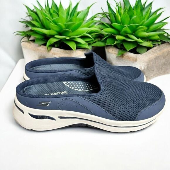 Skechers Women’s Navy “Go-Walk” Archfit Backless Slides / SZ: 11 / NWOT - Picture 4 of 8